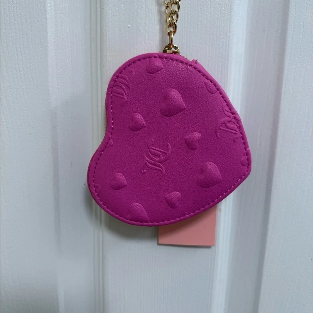 NWT Juicy Couture Pink Heart-Shaped Coin Purse